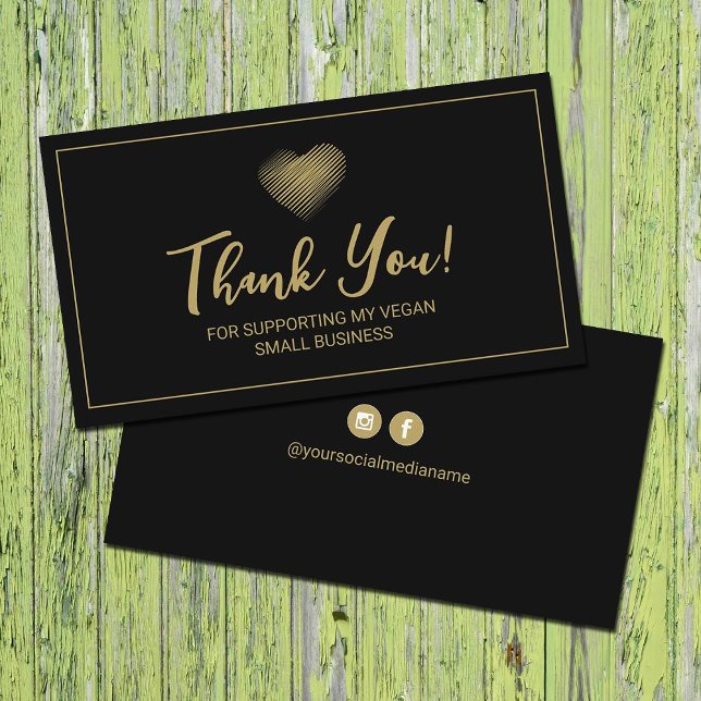 Thank You For Supporting My Vegan Small Business  Business Card (Creator Uploaded)