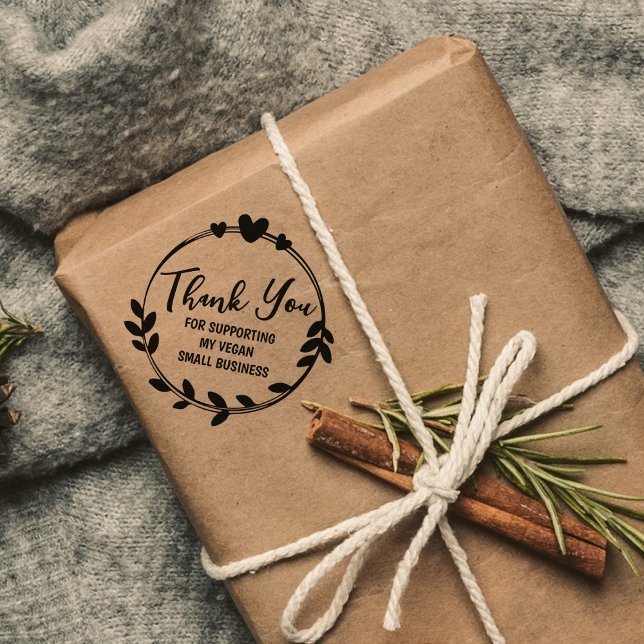 Thank You for Supporting My Vegan Small Business,  Rubber Stamp (Creator Uploaded)