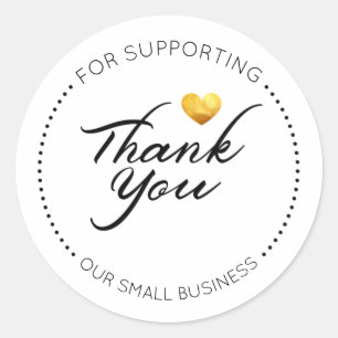 Thank you for supporting our small business classic round sticker