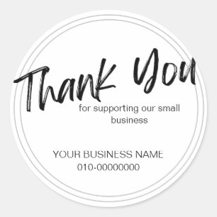 Thank you for supporting our small business classic round sticker