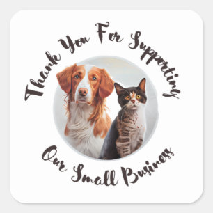 THANK YOU FOR SUPPORTING OUR SMALL BUSINESSS  SQUARE STICKER