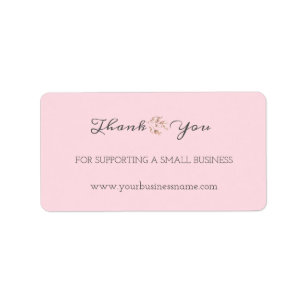 Thank You For Supporting Small Business Grey Pink Label