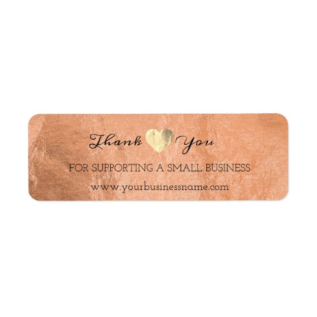 Thank You For Supporting Small Business Heart Gold (Front)