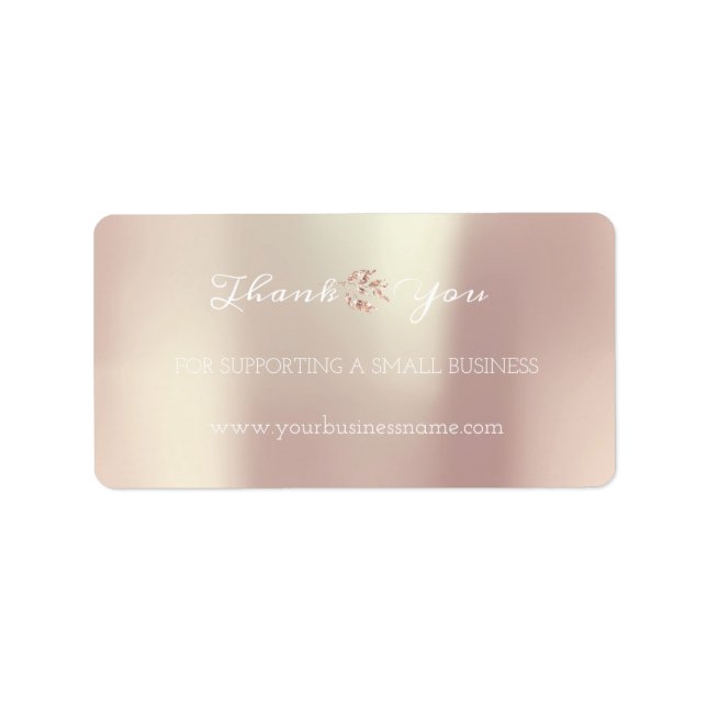 Thank You For Supporting Small Business Rose Pink Label (Front)