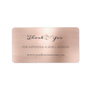 Thank You For Supporting Small Business Skin Pink Label