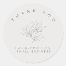 Thank you for supporting small business - sticker