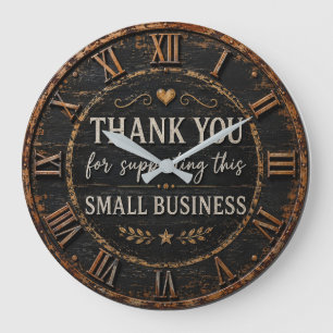 Thank You for Supporting This Small Business Rusti Large Clock