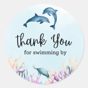 Thank You For Swimming By Sea Life Sticker
