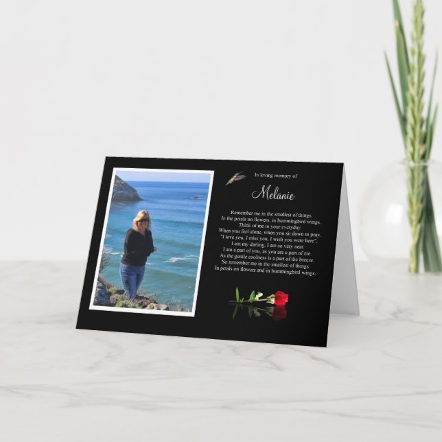 Thank You for Sympathy Custom Photo Spiritual Poem Card (Front)