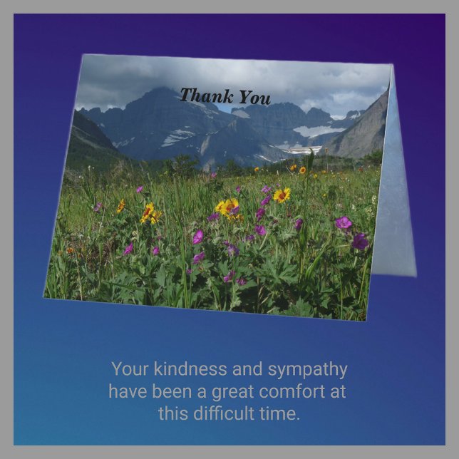 Thank You For Sympathy Note Mountain Wildflowers Card (Creator Uploaded)
