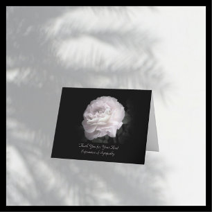 Thank You for Sympathy, One Pale Pink Rose Card