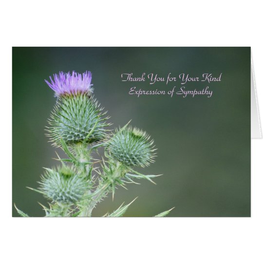 Thank You for Sympathy, Pink Purple Wildflower Card