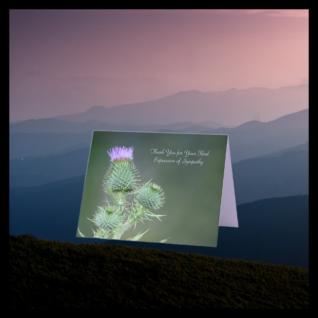 Thank You for Sympathy, Pink Purple Wildflower Card (Creator Uploaded)
