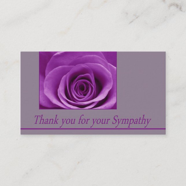 Thank you for Sympathy roses Enclosure Card (Front)