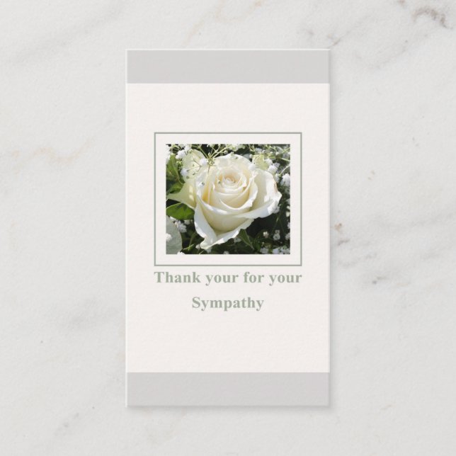 Thank you for Sympathy roses Enclosure Card (Front)