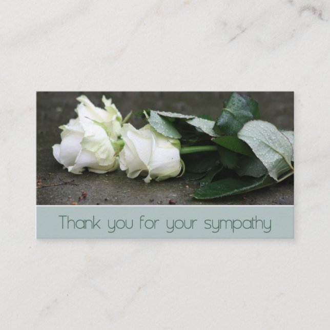 Thank you for Sympathy roses Enclosure Card (Front)
