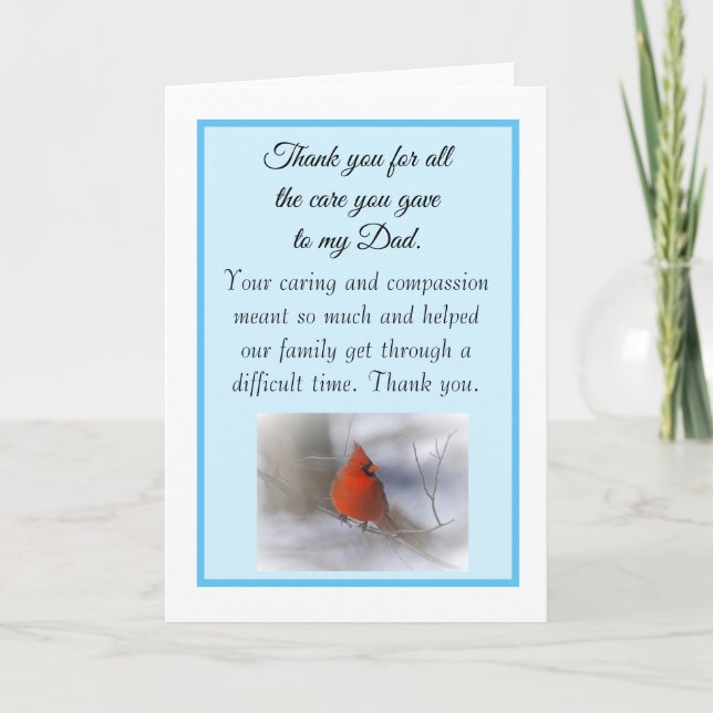 Thank You for Taking care of my Dad Nurse Doctor C Card (Front)
