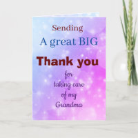 Thank you for taking care of my Grandma card