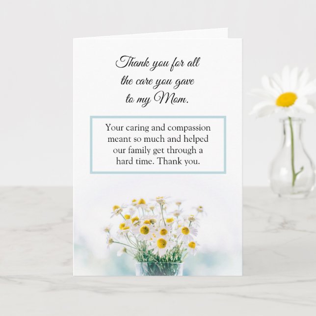 Thank You for Taking care of my Mum Nurse Card (Small Plant)