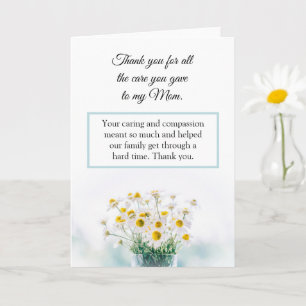 Thank You for Taking care of my Mum Nurse Card