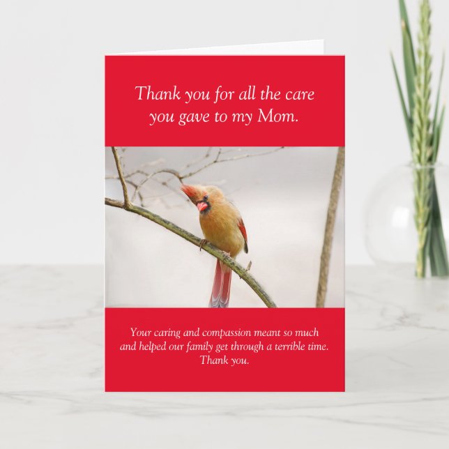 Thank You for Taking care of my Mum Nurse Card (Front)