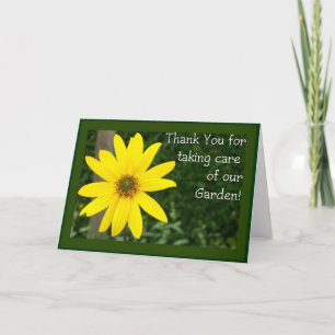 'Thank you for taking care of our garden' card