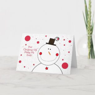 Thank You for the Christmas Gift Smiling Snowman