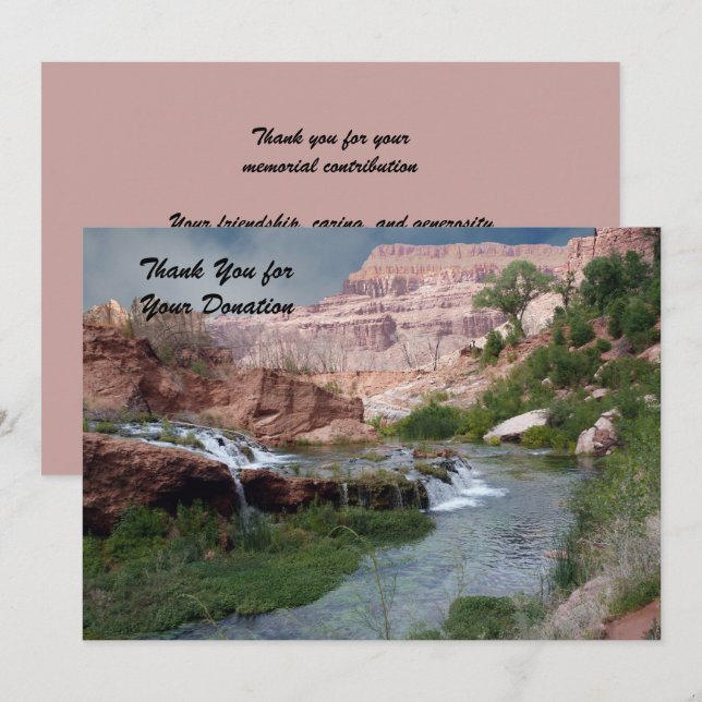 Thank You for the Donation, Unspoiled Waterfalls Card (Front/Back)