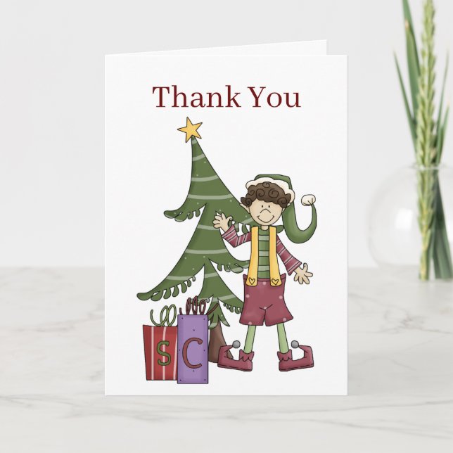 Thank you for the help Elf Christmas Holiday Card (Front)