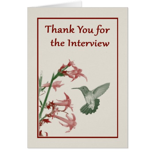 Thank You for the Interview note card