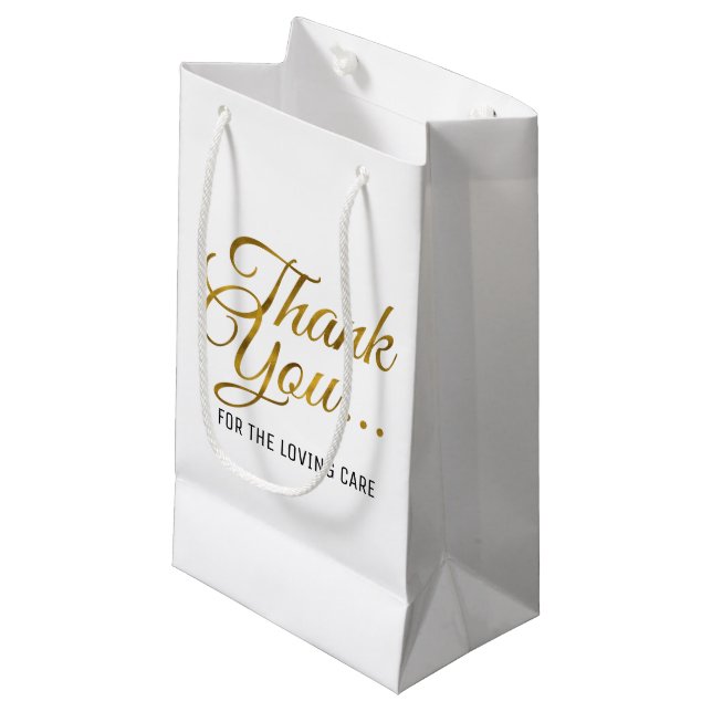 Thank you For The Loving Care Doctor/ Nurse Small Gift Bag (Front Angled)