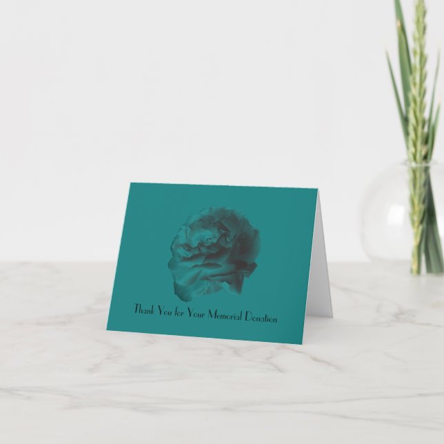 Thank You For the Memorial Donation, Teal Rose (Front)