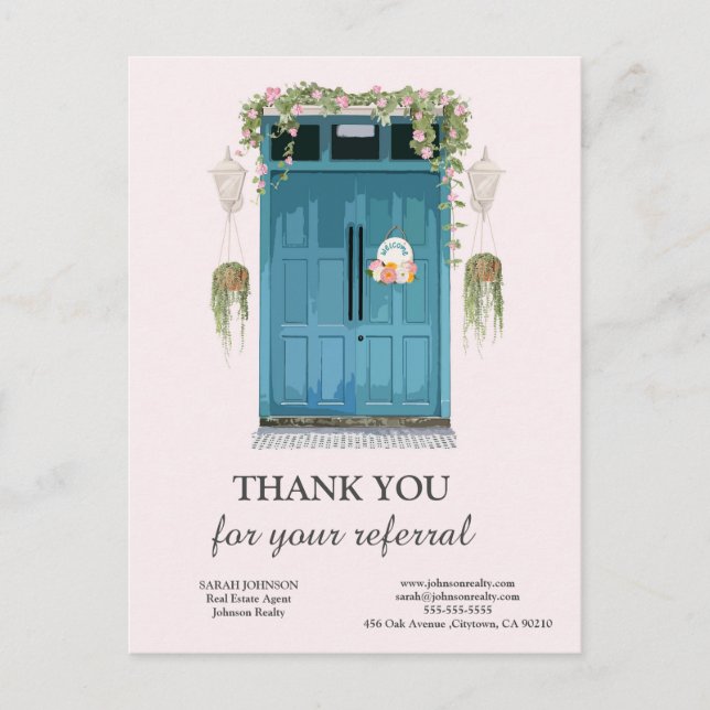 Thank You For The Referral Real Estate Postcard (Front)