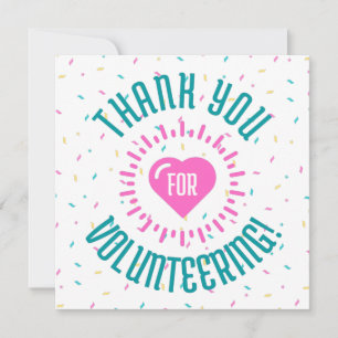 Thank You for Volunteering, Appreciation Card
