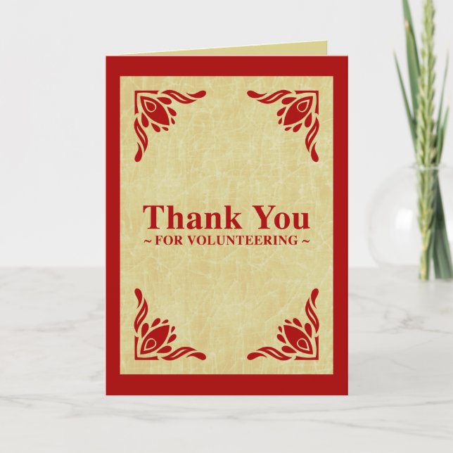 thank you for volunteering card (Front)
