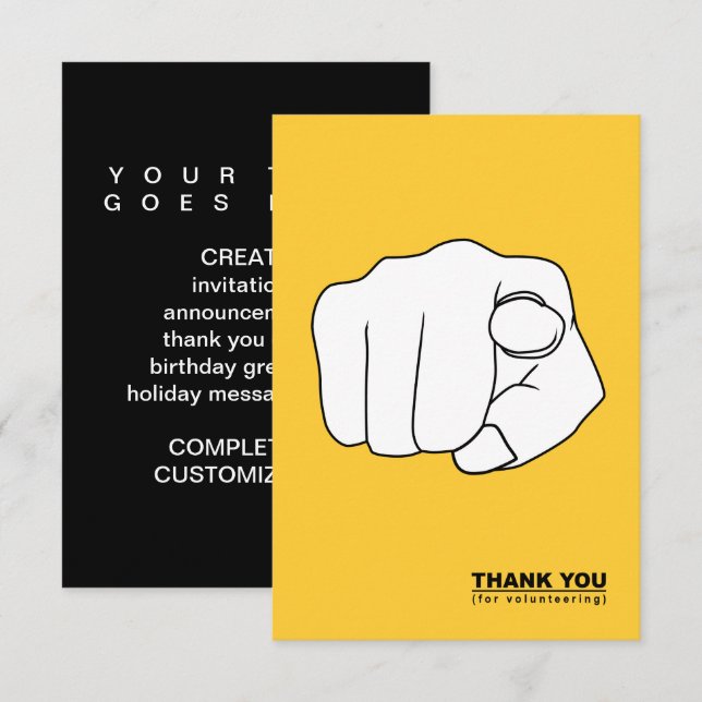 thank you for volunteering hand illustration invitation (Front/Back)