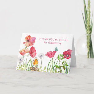 Thank You for Volunteering - Watercolor Nature Card
