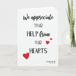 Thank You for Volunteering with Hearts Card