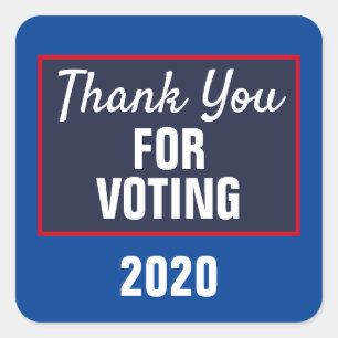 Thank You for Voting 2020 Election Square Sticker