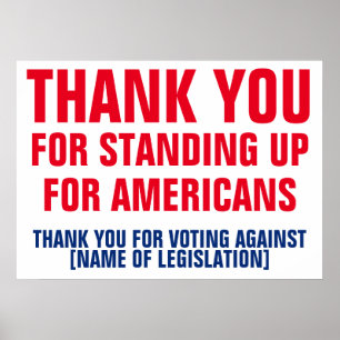 Thank You for Voting Against Legislation Template Poster