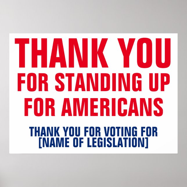 Thank You for Voting For Legislation Template Poster (Front)