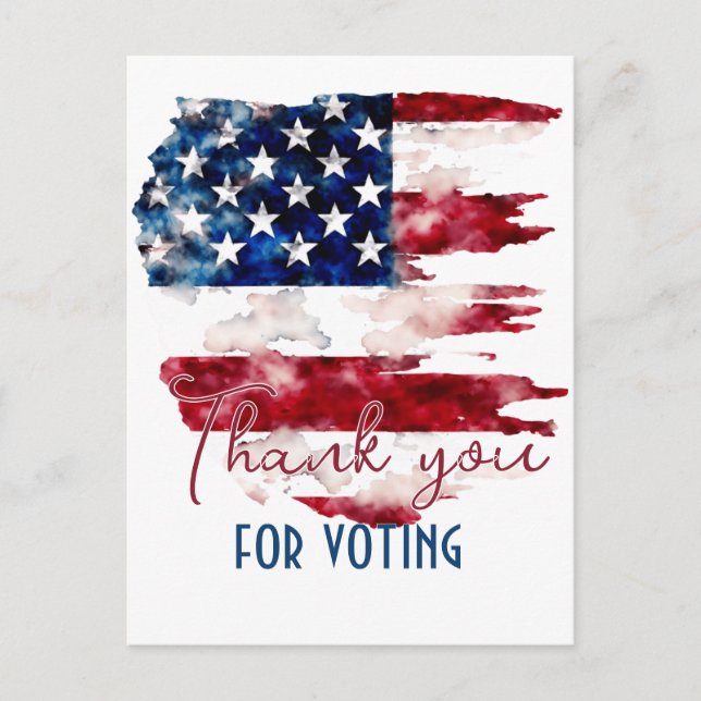 Thank you for Voting Political  Postcard (Front)