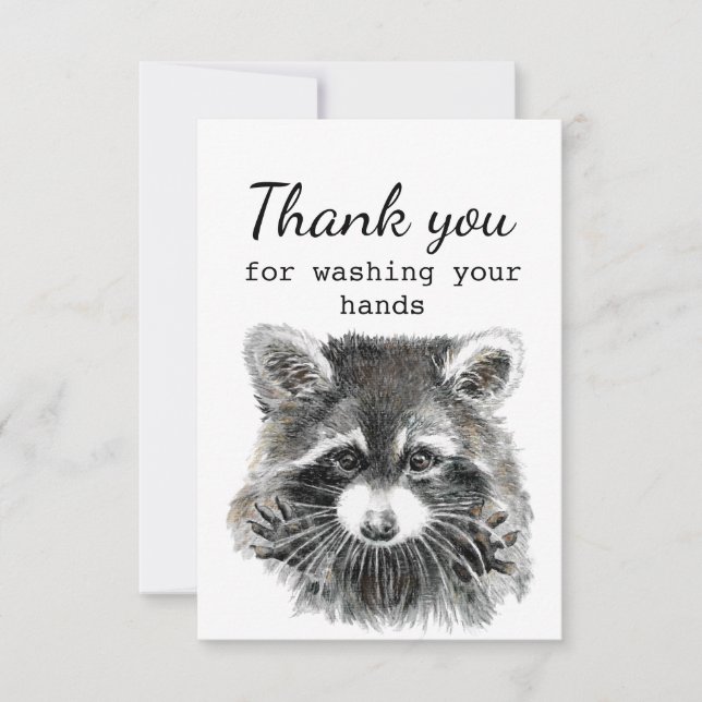 Thank You For Washing Your Hands Fun Racoon Art (Front)