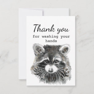 Thank You For Washing Your Hands Fun Racoon Art