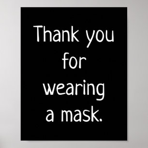 Thank you for Wearing a Mask Poster