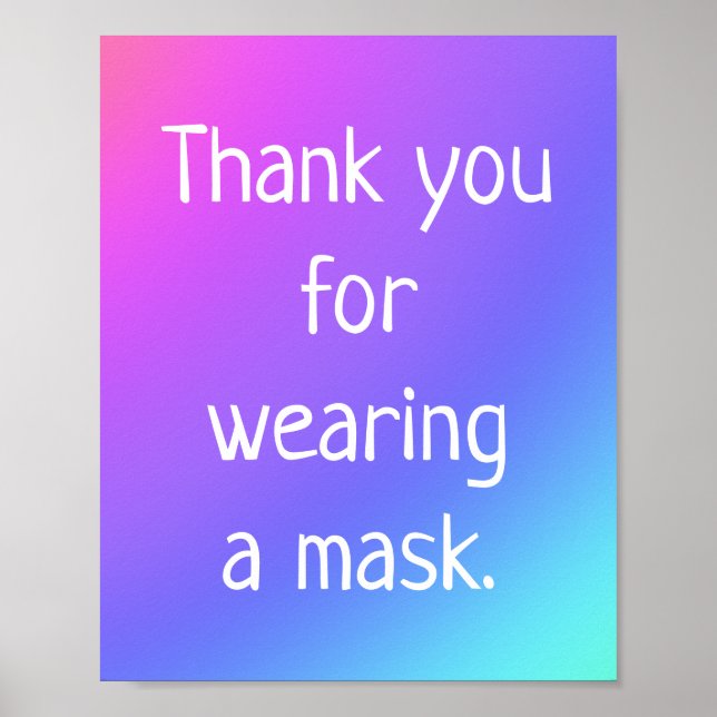 Thank you for Wearing a Mask Poster (Front)