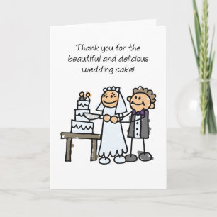 Thank You for Wedding Cake Stick Figure Card
