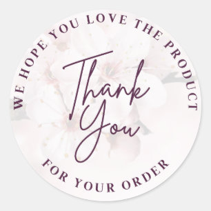 Thank you for you order Small Business Supplies Classic Round Sticker
