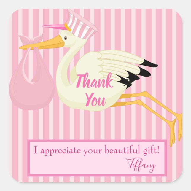 Thank you for your baby shower gift square sticker (Front)