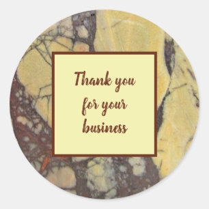 Thank You For Your Business Agate Mineral Photo Classic Round Sticker